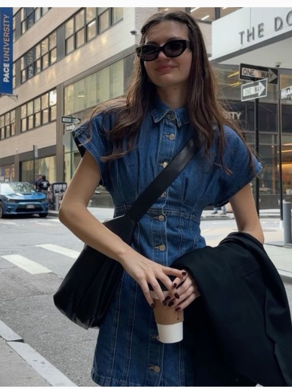Zara Dark Blue Denim Mini Dress